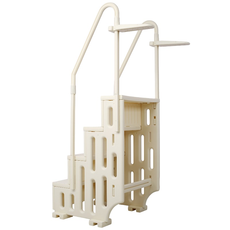 Pool Ladder Above Ground - บันไดสระว่ายน้ำแบบหนา 4 ขั้น พร้อมราวจับ สำหรับสระว่ายน้ำแบบตั้งพื้น