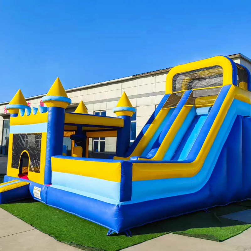 Water Slide Inflatable - บ้านลมเป่าลมแบบ 4-in-1 เกรดเชิงพาณิชย์ พร้อมสไลเดอร์และพื้นที่กระโดด ทำจาก PVC