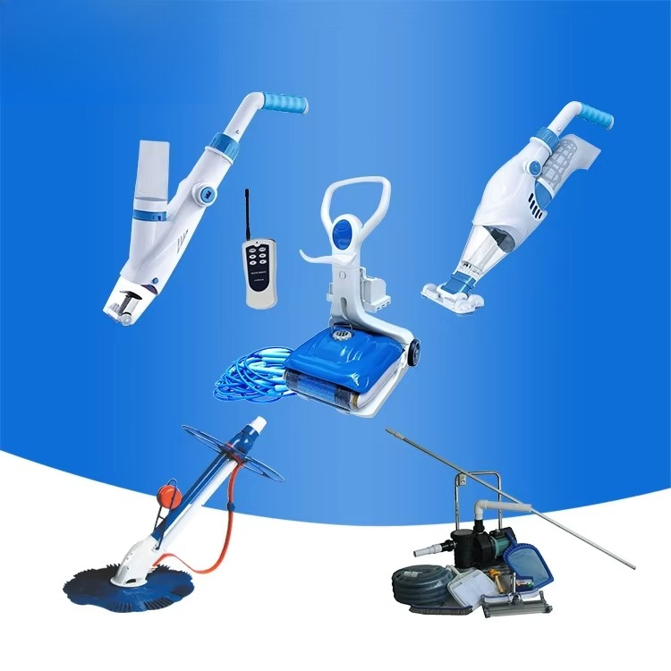 Pool Vacuum Manual - เครื่องทำความสะอาดสระว่ายน้ำ, ชุดทำความสะอาดแบบชาร์จไฟได้, เครื่องดูดฝุ่นสระว่ายน้ำอัตโนมัติสำหรับสระว่ายน้ำ, เครื่องมือกำจัดเศษขยะง่ายดาย