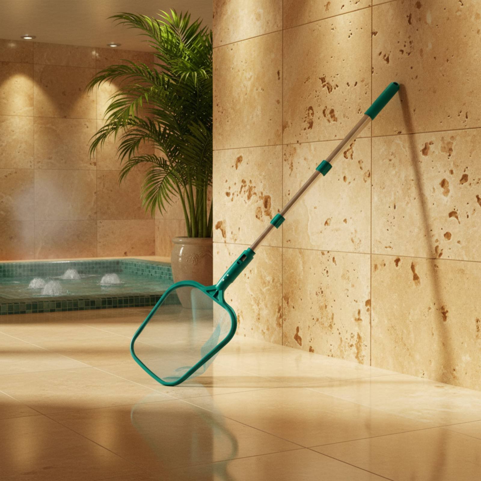 Pool Skimmer Net - ตาข่ายกรองใบไม้ในสระพร้อมเสาปรับความยาวได้ ที่กรองสระแบบยืดหดได้ ด้ามจับยาว ตาข่ายกรองใบไม้ แข็งแรง ทนทาน