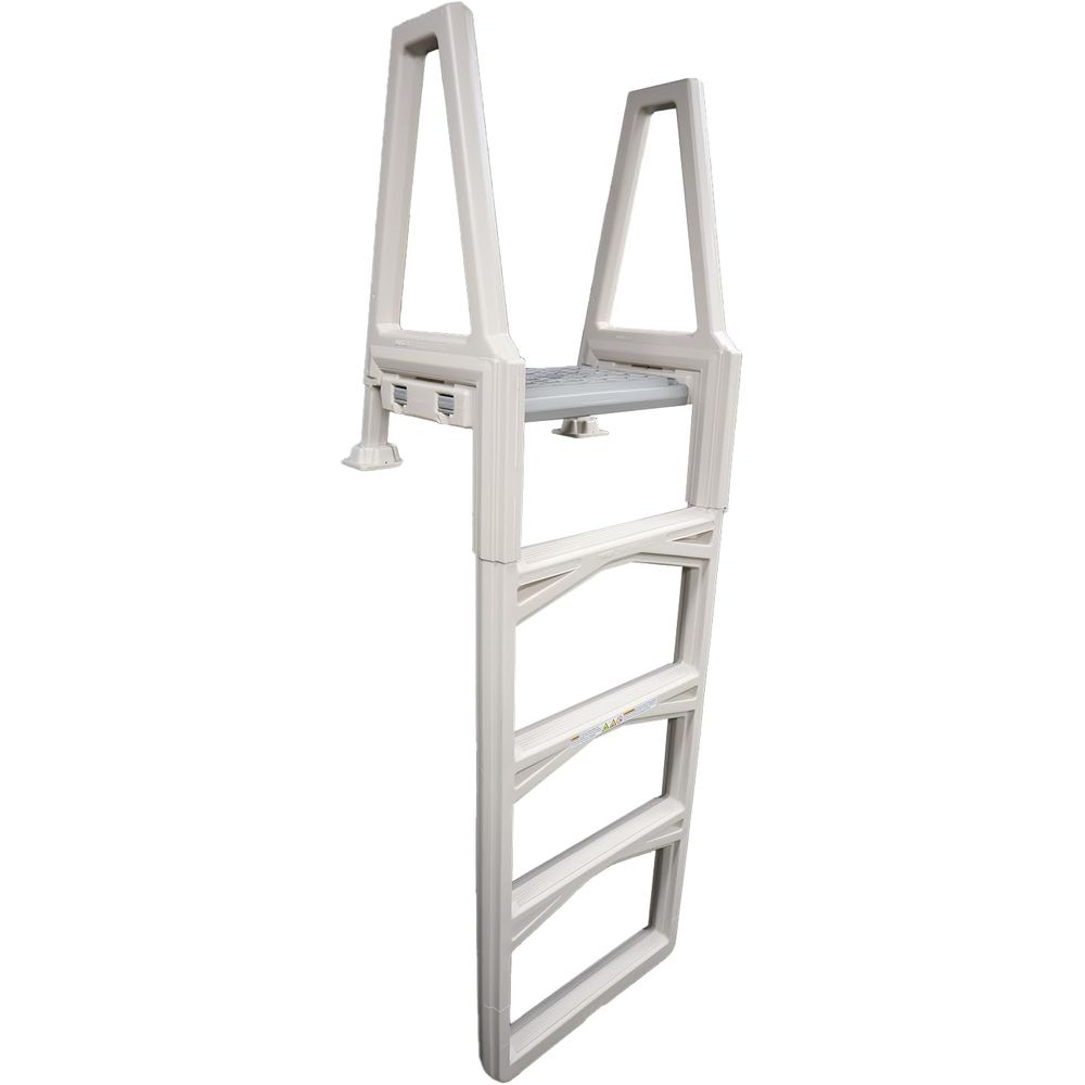 Pool Ladder Above Ground - บันไดสระว่ายน้ำแบบปรับได้เหนือพื้นดิน, 46-56, ทนทานและแข็งแรงสำหรับพื้นสระว่ายน้ำ