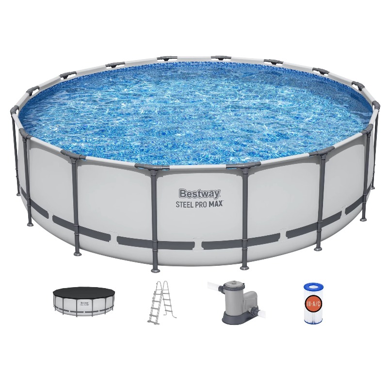 สระว่ายน้ำเหล็กกล้าทรงกลม Stee - Pool Ladder Above Ground บทวิจารณ์และราคา