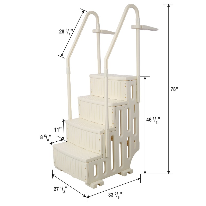 บันไดสระว่ายน้ำแบบหนา 4 ขั้น พ - Pool Ladder Above Ground บทวิจารณ์และราคา