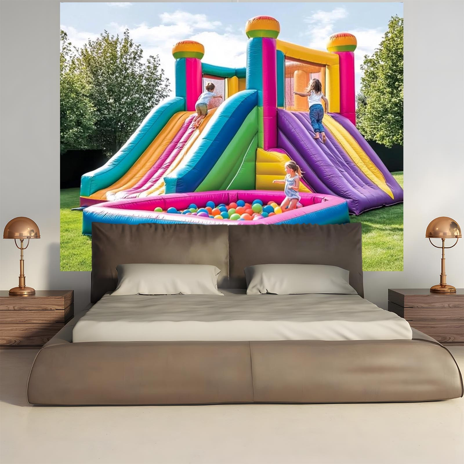 แบนเนอร์ผ้าพื้นหลังแทรมโพลีนสน - Water Slide Inflatable บทวิจารณ์และราคา