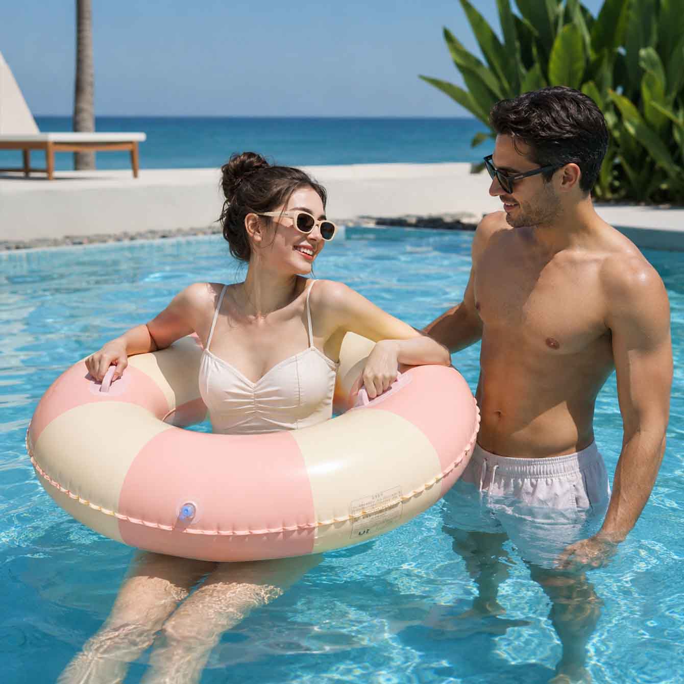 ห่วงยางว่ายน้ำแบบเป่าลม 1 ชิ้น - Pool Float Ring Inflatable บทวิจารณ์และราคา