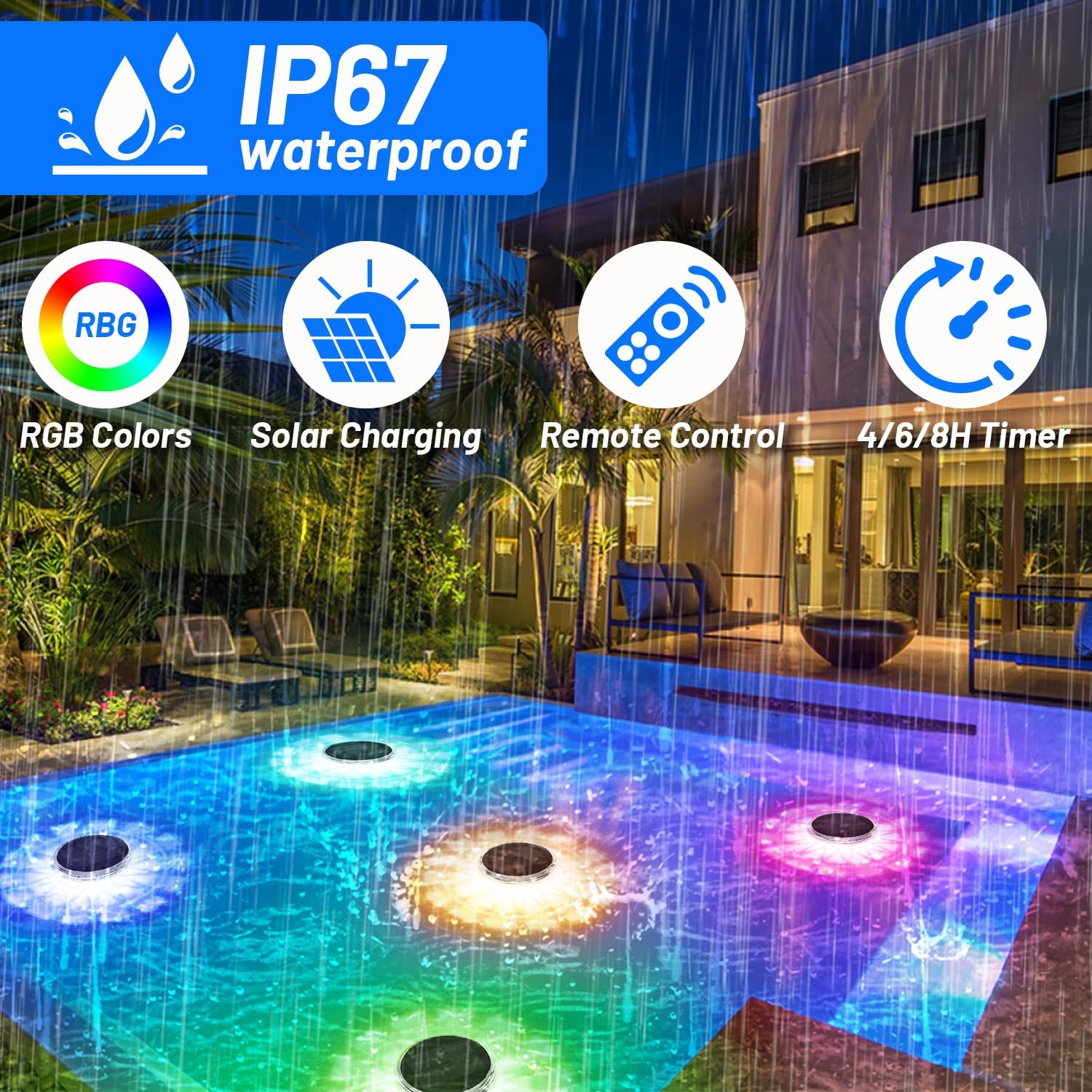ไฟสระว่ายน้ํา,ลอยแบบชาร์จพลังง - Pool Light Solar Rechargeable บทวิจารณ์และราคา